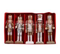 Abaodam 5Pcs Christmas Nutcracker Doll Pendant Wooden Nutcracker Soldier Ornaments Christmas Tree Pendant Party Decor