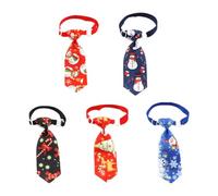 Abaodam 5pcs Christmas Pet Neck Ties Assorted Colors Dog and Cat Bow Tie Collars Holiday Decoration for Small to Medium Pets Random Color