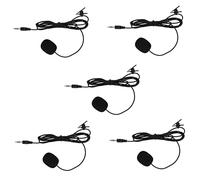 Abaodam 5pcs Clip Microphone Lavalier Microphones for Phone Portable and Multi-functional Mic for Interview and Teaching Scenarios Black Pvc Material