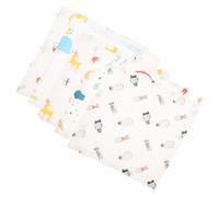 Abaodam 5pcs Cotton Saliva Towels for Boy Girl Soft Absorbent Cloth Wipes Penguin Whale Chick Cow Designs Essential for Newborns