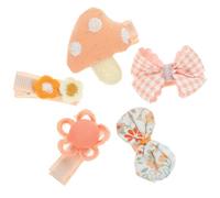 Abaodam 5pcs Cute Hair Clips with Pink Bowknot Design, Lightweight Plastic and Metal Material, Eye-catching and Will Not Damage Hair, for Christmas and Masquerade Head Decoration
