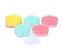 Abaodam 5Pcs Flower Shaped Multi Purpose Scrub Sponge Non Scratch Kitchen Sponges for Oil and Stain Removal on Tableware and Pot Home Cleaning Reusable Washable Scrubbing Pads