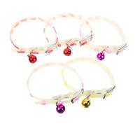 Abaodam 5pcs Glow Dark Pet Collar Silicone Fluorescent Dog and Cat Neck Collars for Outdoor Safety and Lost Use Comfortable and Skin Friendly Suitable for Night Walks and Random Color