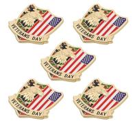 Abaodam 5pcs Holiday Brooch American Flag Eagle Patriotic Alloy Lapel Pins Independence Day Badges Brooches for Shirt Collar Party Accessories
