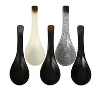 Abaodam 5pcs Japanese-Inspired Ceramic Soup Spoons Set for Serving Soups, Portable and Simplistic Design, for Ramen, Dumplings, and Asian Cuisine Dining