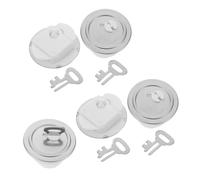 Abaodam 5pcs Lockable Money Bank Replacement Plugs with Keys Secure Coin Saving Jar Bottom Stoppers for Home and Office Use Piggy Bank Caps for Easy Access and Enhanced Safety