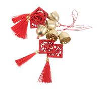 Abaodam 5pcs Lucky Wind Chimes with Blessing Plaques Hanging Bell Ornaments for Indoor Outdoor Garden Patio Balcony Door Decor Positive Energy Feng Shui Decoration