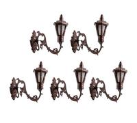 Abaodam 5pcs Miniature Wall Lamp Models for DIY Sand Table Scene Decoration Realistic Simulated Mini House Wall Lights in Antique Bronze with White Light for Mini Landscape and Living