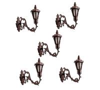 Abaodam 5pcs Miniature Wall Lights for Sand Table Decoration Compact DIY Mini Wall Lamp Models in Antique Bronze with White Light for Mini Houses Photo Props and House Decor