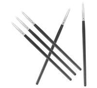 Abaodam 5pcs Nail Art Carving Pen Kit with Silicone Heads for 3d Effect and Precise Shaping, Black Colour, for Home Training Use and Professional Nail Art Supplies