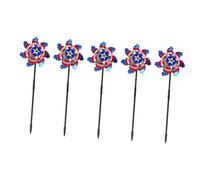 Abaodam 5pcs Patriotic Reflective Bird Scaring Windmills Outdoor Garden Pinwheels Durable Lawn Spinners for Orchard Farm Easy to Install Decorative Bird Deterrent Tools