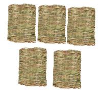 Abaodam 5pcs Pet Woven Mattress Rabbit Bedding Small Animal Bed Natural Grass Mat Bunny Chew Toy Safe Fun for Small Pets