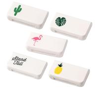 Abaodam 5pcs Portable Medicine Box Plastic Pill Organizer Lightweight Multifunctional Simple Storage Case for Home Use Compact Month Pill Box Organiser