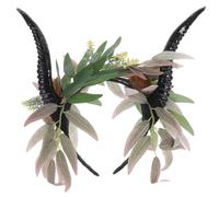 Abaodam 5pcs Realistic Horn Headband Halloween Cosplay Headpiece for Women, Black Plastic Gothic Horns Hair Accessory, Easy to Use, Adds a Sense of Mystery, for Masquerade and Club Parties