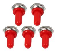 Abaodam 5pcs Red Silicone Waterproof Toggle Switch Safety Protection Caps 12mm Button Cover Dustproof Guards for Automotive Replacement Parts