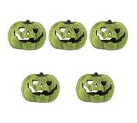 Abaodam 5pcs Resin Pumpkin Shape Reptile Hideouts Lizard Hideaway Aquarium Hiding Huts for Geckos Tortoise Habitat Hamster Hides Halloween Themed Reptile Rock Caves