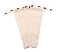 Abaodam 5pcs Reusable Cotton Cloth Cutlery Packing Pouches with Drawstring for Portable Fork Spoon Chopsticks Bags, Simple Open Design Suitable for Work and Easy to Carry in Lunch Bags