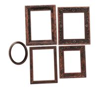 Abaodam 5pcs Scale Dollhouse Accessories Plastic Vintage Bronze Mini Picture Frames for DIY Home Decor with Detailed Craftsmanship