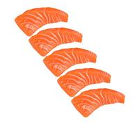 Abaodam 5pcs Simulated Salmon Slices Model Lifelike PVC Salmon Food Decor for Kitchen and Home for Photography Education and Parties