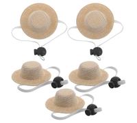 Abaodam 5pcs Small Hats with Adjustable Chin Strap - Mini Summer Sunhat for Dogs, Cats, Chihuahuas, Puppies, and Small Animals - Breathable Doggy Shade Caps for Outdoor Use