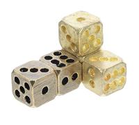 Abaodam 5pcs Solid Copper Dice Set, Small Metal Game Playing Prop for Bars and Nightclubs, Vintage Style Brass Craft Dice with Random Patina Finish Random Color