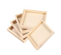 Abaodam 5Pcs Square Wooden Puzzle Storage Trays 12.3X12.3Cm Household Puzzle Sorting Organizer Boxes for Accessories and Block Storage in Craft and Play Settings