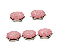 Abaodam 5pcs Tambourine for Boys and Girls Hand Held Percussion Instrument for Church Dance Performances and Musical Toys