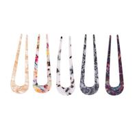 Abaodam 5pcs U Shaped Hair Forks Made of Acetate Sheet for Beautifying Appearance and Decorating Hairstyle, Simple and Elegant Hairpins for Travel and Festival Use Random Color