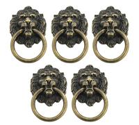Abaodam 5pcs Vintage Lion Head Pulling Handle, Door Pull Handles, Silver