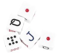 Abaodam 5pcs White Square Acrylic Poker Dice Set for Card Games Birthday Party Bar Pub Entertainment Wear-resistant Game Dice Props for Liars and Craps