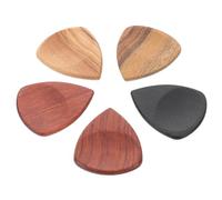 Abaodam 5pcs Wooden Handmade Guitar Picks with Grooves, Thumb Plectrums for Acoustic and Electric Guitar, Professional Wood Finger Picks Set for Ukulele and String Instruments