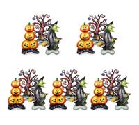 Abaodam 5sets Halloween Inflatable Balloon Decorations Party Props with Pumpkin Stack Bare Tree Witch Foil Balloons Indoor Outdoor Use for Halloween Party Supplies