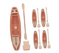 Abaodam 5sets Simulated Kayaking Model Mini Canoe Figurine Tiny Canoe with Paddles Dollhouse Boat Model Plastic Boat Miniature Camping Micro Landscape Abs