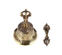 Abaodam 6.5CM Brass Vajra Bell Pestle Hand-made Tibetan Meditation Bell for Buddhism Practice Decorative Hand for Spiritual Rituals