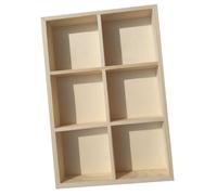 Abaodam 6-grid Crayon Pigment Box Multi-functional Storage Case Wooden Portable Fine Workmanship Storage Container for Small Art Painting Supplies in Living Room