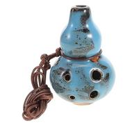 Abaodam 6-hole Alto C Ceramic Ocarina Pottery Flute with Blue Glaze Finish, Professional Mid-range Wind Instrument for Meditation, Relaxation and Music Education, Single Piece