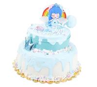 Abaodam 6-inch Double-layer Realistic Fake Cake Toy for Boys and Girls, Artificial Cream Simulation Dessert Model, Unicorn Theme for Birthday Party Photo Props and Pretend Play