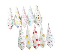 Abaodam 6-Layer Pure Cotton Baby Face Towels 30x30cm for Newborns, Soft Saliva and Handkerchief Towels Suitable for Boys and Girls, 10pcs Muslin Washcloths for Baby Bath and Daily Care