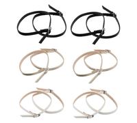 Abaodam 6 Pairs Adjustable High Heel Shoe Straps with Buckle for Women, Detachable Ankle Wrap Bands in Pu Leather and Metal, for Slippers and Pumps at Parties Or Weddings