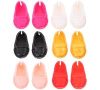 Abaodam 6 Pairs Doll Shoes for Doll Accessories - 2.50X1.50cm Flats for 17 cm Doll Girl Doll Shoes Toys Dollhouse Mini Doll Tools Miniature Stuff Doll House Supplies Miniature Decor Plastic