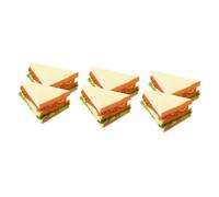Abaodam 6 pcs Artificial Sandwich Models PU Material Realistic Fake Food Props for Kitchen Display Photography Teaching Tool Decorative Ornaments