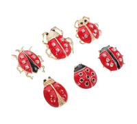 Abaodam 6 Pcs Cute Ladybug Beetle Enamel Pins Cartoon Animal Brooch Lightweight Lapel Badges for Backpacks Hats Stylish Accessories for Fashionable Outfits