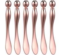 Abaodam 6 Pcs Metal Eye Cream Roller Applicator Set for Personal and Salon Use, Sl olden Face Massaging Rods for Easy Application and Gentle Eye Cream Massage