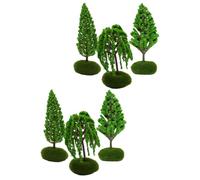 Abaodam 6 Pcs Miniature Street Trees Model Scenery for Sand Table Layout