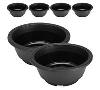 Abaodam 6 Pcs Plastic Flower Pots for Bonsai Trees with Hollow Bottom, Not Easy to Deform, Shallow Wide Succulent Plant Pots Suitable for Home and Flower Shop Gardening