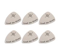 Abaodam 6 Pcs Titanium Steel Guitar Picks with Stylish Printed Design Good Hand Feel and Texture Sturdy Silver Guitar Plectrums Accessories