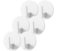 Abaodam 6 Pcs White Self Adhesive Wall Hooks Heavy Duty Abs Material Small Sticky Hooks for Bathroom and Bedroom, Easy to Use, Creating Storage Space, 0.75kg Capacity