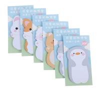 Abaodam 6 Sets Cartoon Memo Note Pads Small Sticky Tabs Portable Paper Notepads with Decorative Animal Designs Not Easy to Fall for School and Office Use