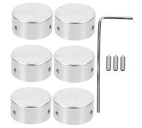 Abaodam 6 Sets Replacement Footswitch Topper Caps for Guitar Effect Pedals Durable Aluminum with Screws Wrench Simple Installation Protects Pedal From Wear