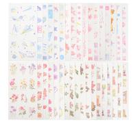 Abaodam 6 Sets Vintage Floral Washi Paper Sticker Kit for Scrapbooking and DIY Planner Decoration, Self-Adhesive Diary Labels Retro Flower Patterns for Journaling and Craft Albums
